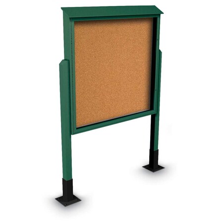 United Visual Products Sliding Door Indoor Enclosed Corkboard, 4 UV9025ACSH4824-BLACK-FORBO